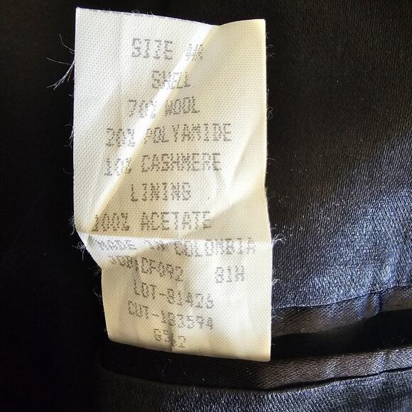 Daniel Hechter Cashmere Blend Double Breasted Coat Black Size 44 - Picture 7 of 9